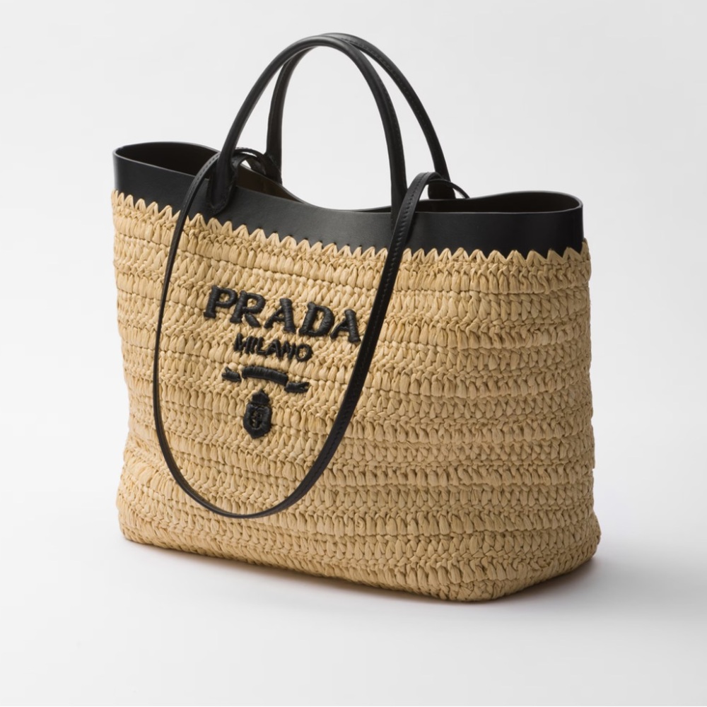 Prada Medium Crochet and Leather Tote Bag - Picture 3 of 12